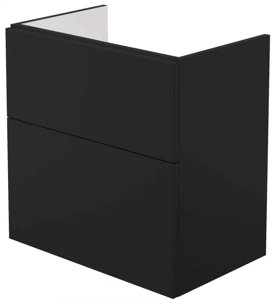 Dulap baie suspendat 60x60x38.5cm pentru lavoar, negru mat, MDF, Deante Prizma Negru mat, 600x600x385 mm