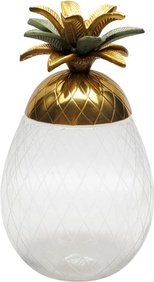 Cutie decorativa, din sticla si alama, Pineapple