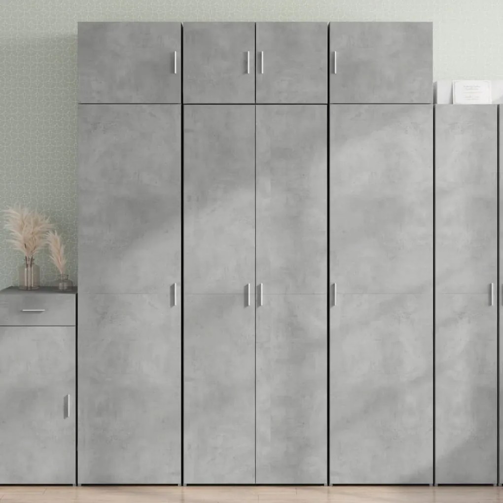 vidaXL Dulap înalt, gri beton, 70x42,5x185 cm, lemn prelucrat