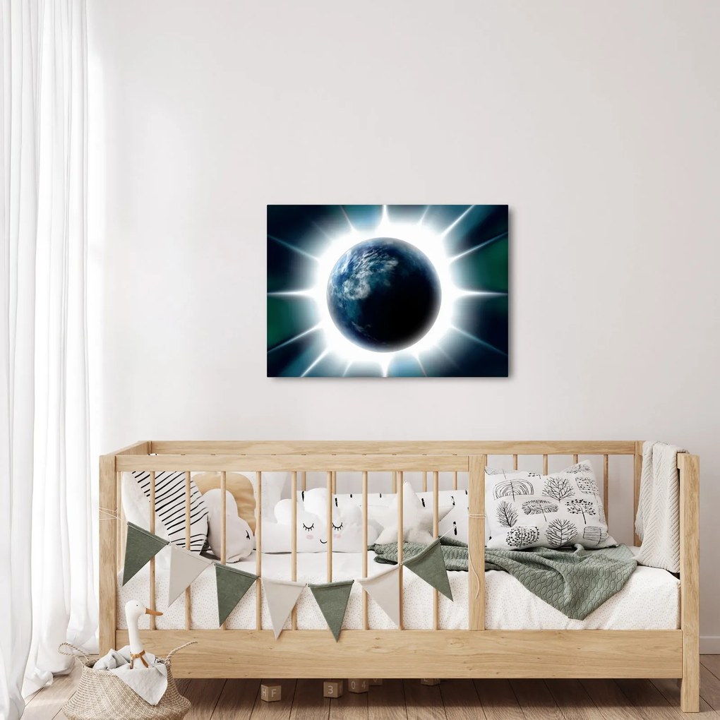 Tablou cu planeta iluminată (70x50 cm)