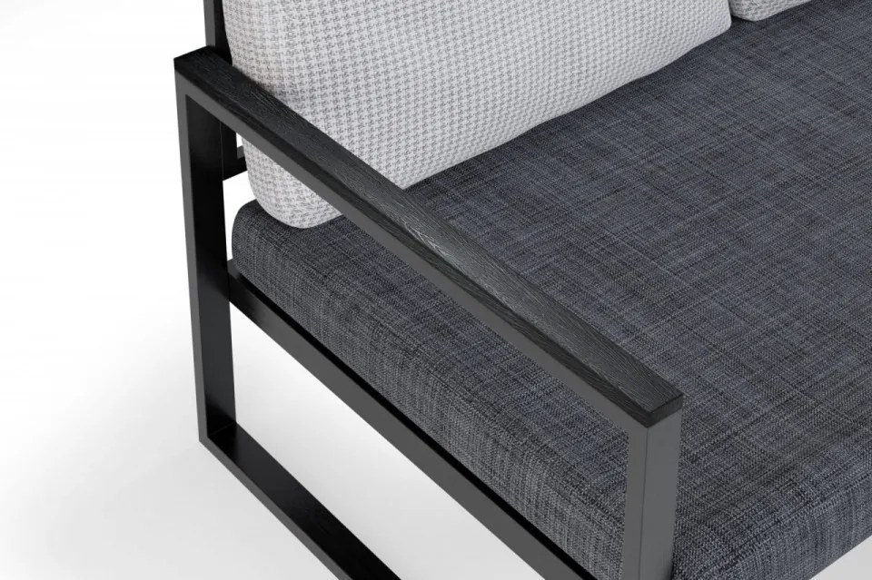 Canapea cu 2 Locuri Grădină, Metal / Acril / Poliuretan, MTLBHC120002, Gri Inchis