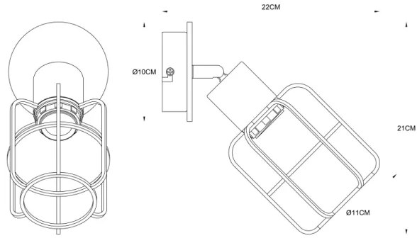 Spot de perete WILLA 1xE27/60W/230V Globo 54037-1