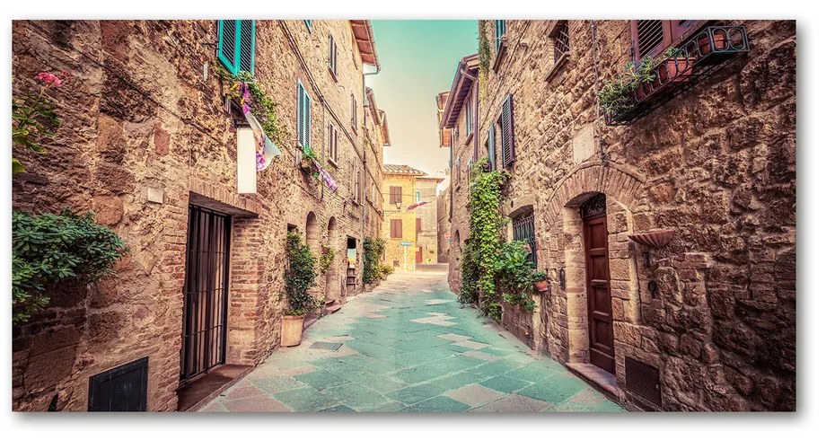 Pictura pe sticlă acrilică Străzile italiene