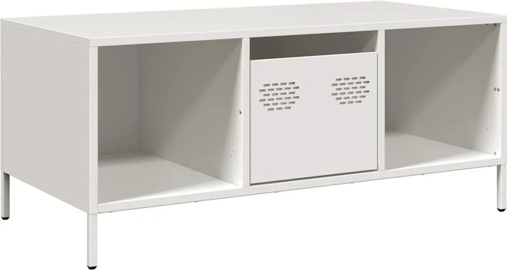 vidaXL Măsuță de cafea, negru, 101,5x50x43,5 cm, oțel laminat la rece