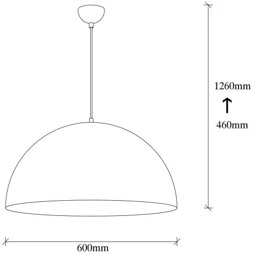 Lustră suspendată pe cablu SIVANI, 1xE27, 40W, 230V, Ø 60 cm, negru/cupru