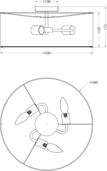 Globo 15188D - Plafoniera AMY I 3xE14/40W/230V