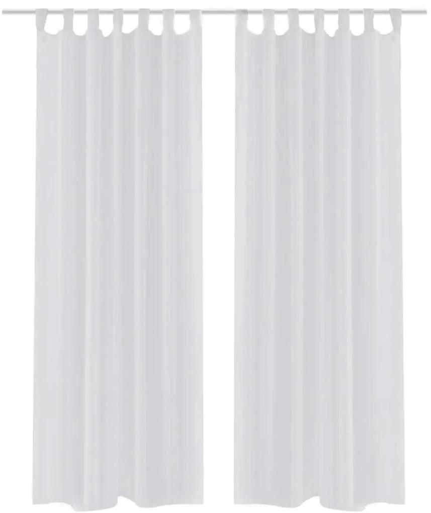 Perdea transparenta, 2 buc., 140 x 175 cm, alb 2, Alb, 140 x 175 cm