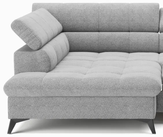 Canapea colțar extensibilă în L MARANO stânga, gri