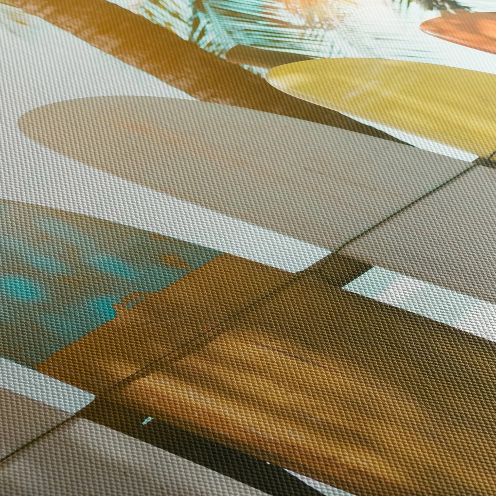 Tablou - Plăci de surf (cu ceas) (90x30 cm)