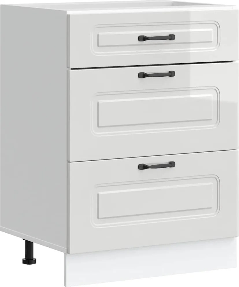 vidaXL Dulap de bucătărie „Kalmar”, alb lucios, lemn stratificat