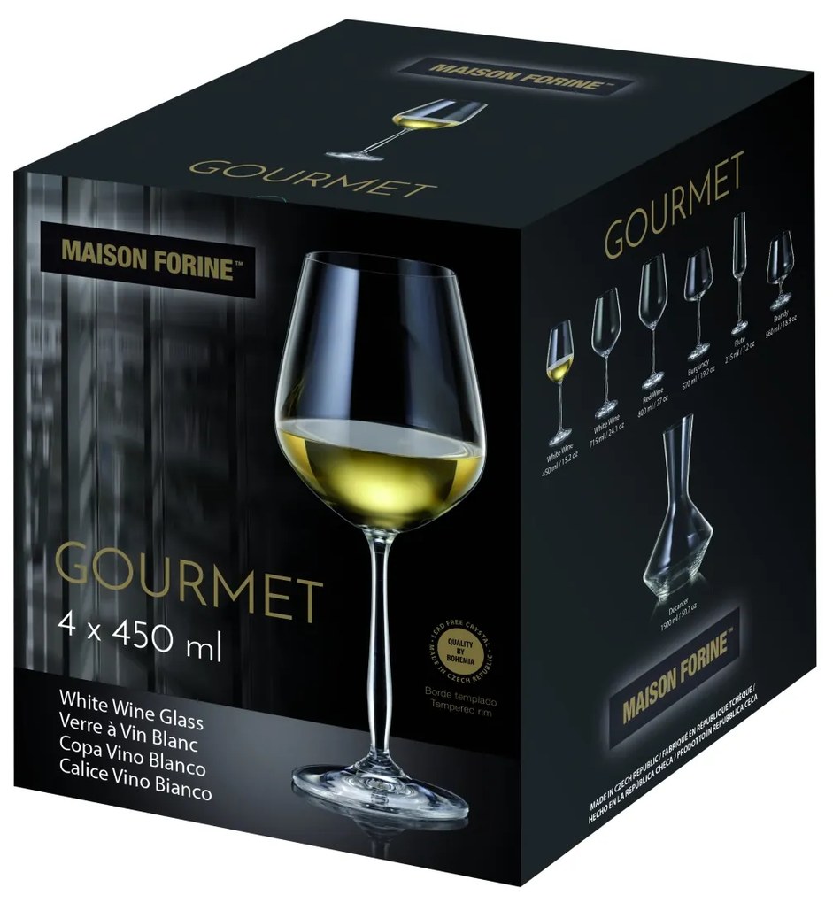 Set 4 pahare vin alb 450ml, Gourmet