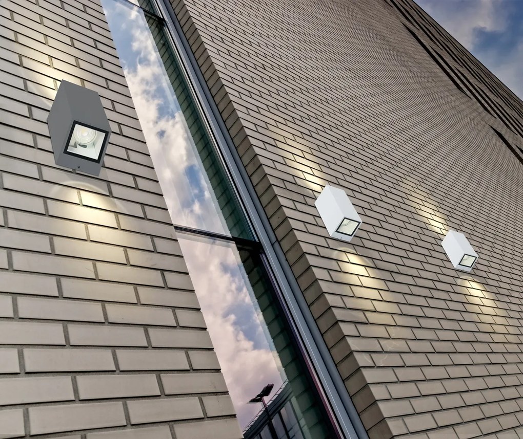 Aplica moderna exterior cu iluminat ambiental IP54 JAKE WALL 2 alba ZZ AZ3322