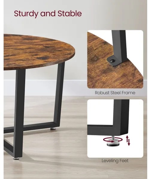 Masă de cafea ELDUR maro/negru