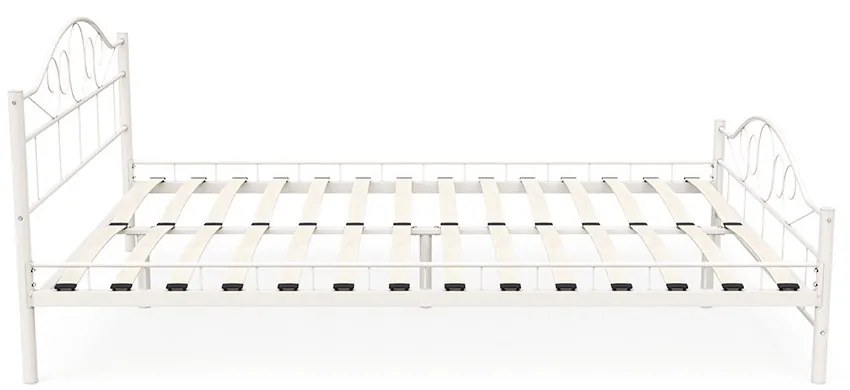 Cadru pat metalic Mimi cu grilaj cadou-alb-160x200cm
