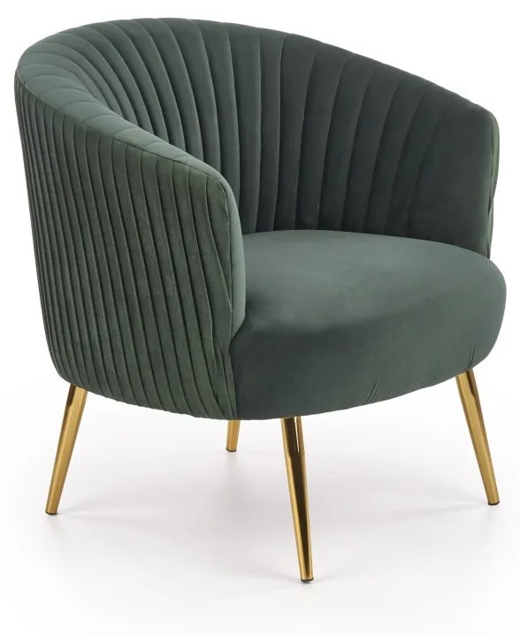 Fotoliu tapitat Crown verde – H80 cm