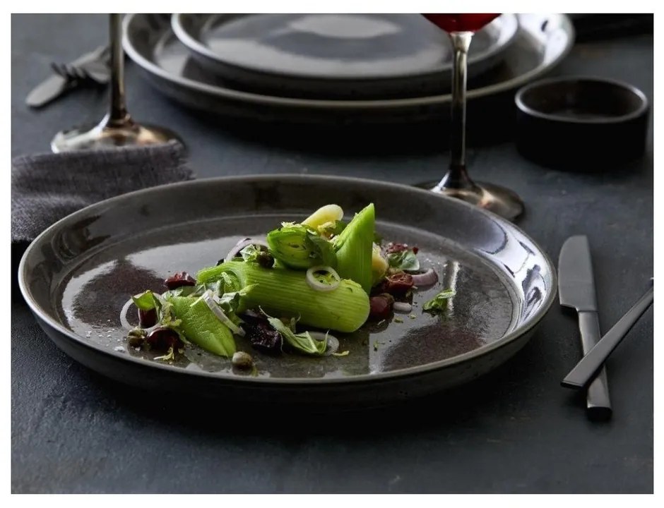 Farfurie neagră pentru desert din gresie ø 21 cm Gastro Grey/Grey – Bitz