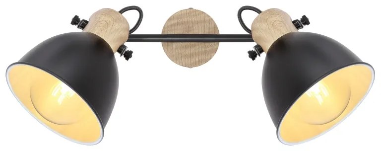 Plafoniera metal stil industrial WIHO 2 negru/maro