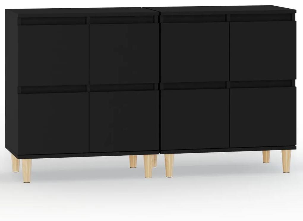 3185752 vidaXL Servante, 2 buc, negru, 60x35x70 cm, lemn prelucrat