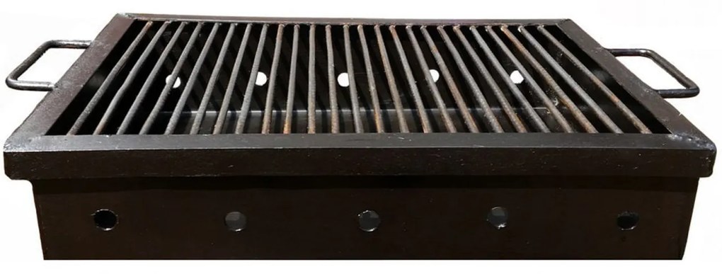 Gratar traditional pentru pescari din fier, realizat manual, 30 X 20 CM,Negru
