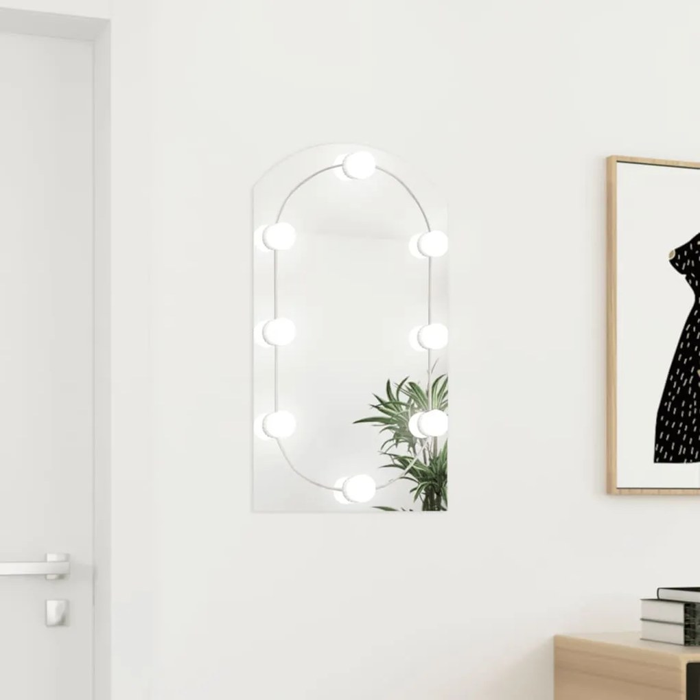Oglinda cu lumini LED, arcada, 70x40 cm, sticla 1, 70 x 40 cm, cu led