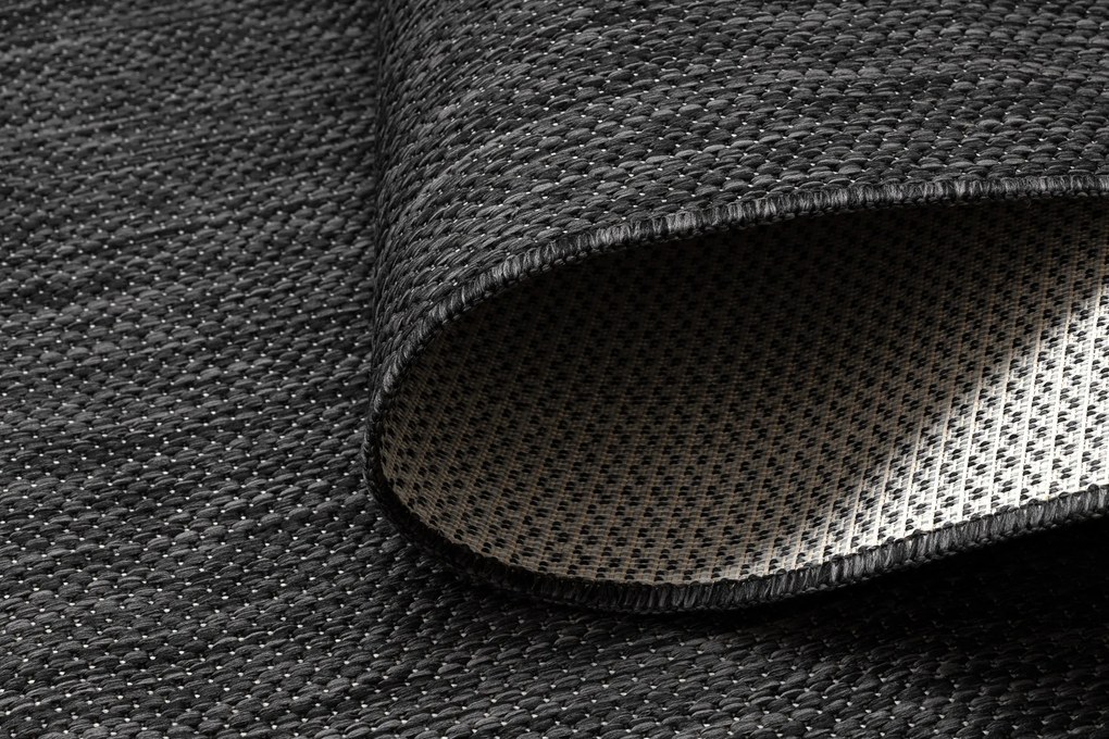 Covor, traversa SISAL SION A5165A Melanj țesute plate negru