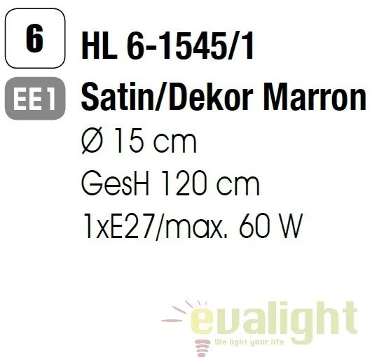 Pendul stil modern Cone HL 6-1545/1 satin/Dekor marron OR