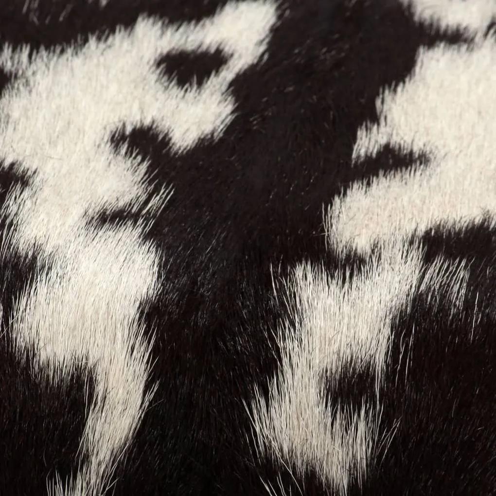 Banca, 160 x 28 x 50 cm, piele naturala de capra Alb si negru, 160 x 28 x 50 cm