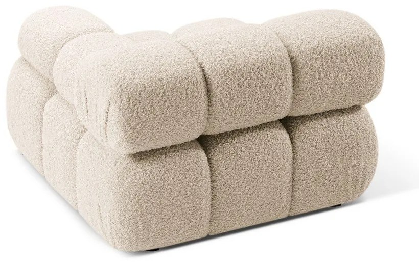 Modul pentru canapea modulară bej cu tapițerie din țesătură bouclé (cu colț pe partea dreaptă) Bellis – Micadoni Home