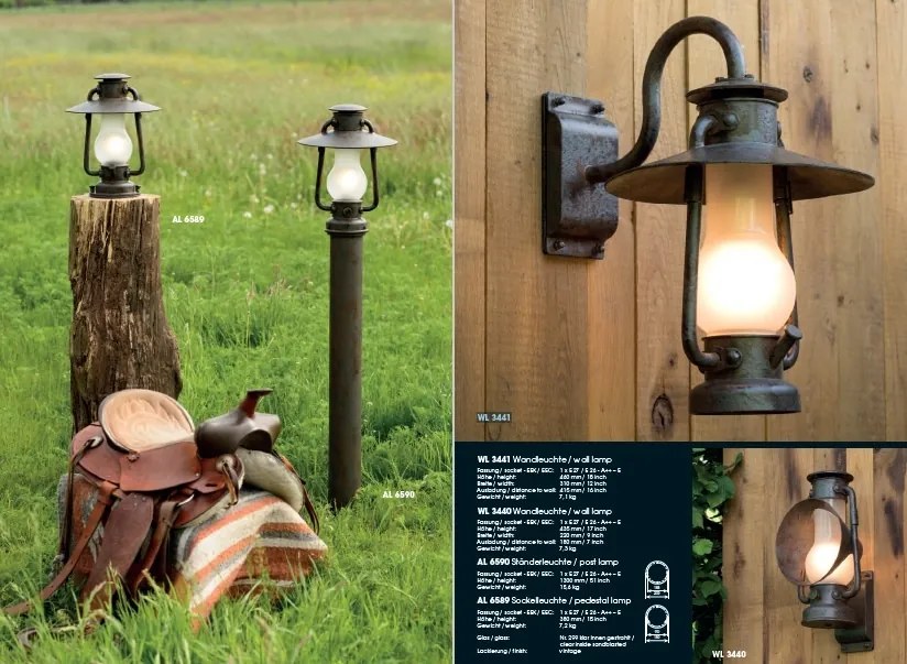 Stalp lumina piedestrala, iluminat exterior design rustic din fier forjat, inaltime 38cm, AL 6589