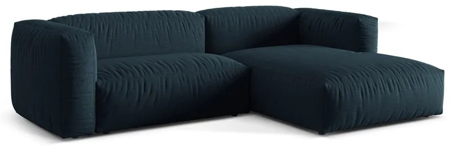 Colțar modular albastru închis (cu colț pe partea dreaptă) Martina – Micadoni Home