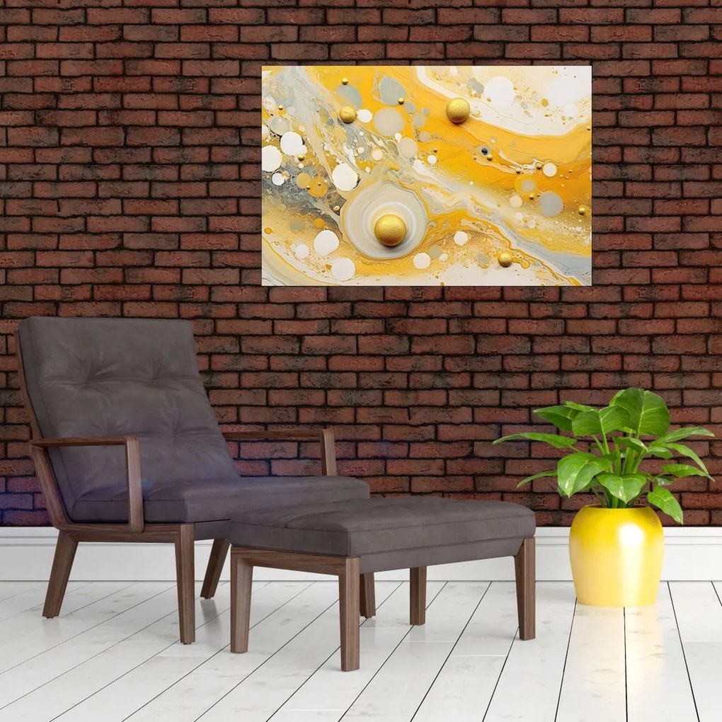 Tablou - fundal abstract cu decor de aur (90x60 cm)