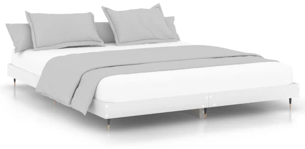 832109 vidaXL Cadru de pat, alb, 200x200 cm, lemn prelucrat