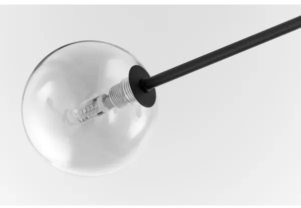 Lustră pe tijă Jupiter 1996 MOKA 4xGU10/10W/230V + 4xG9/10W/230V negru/transparent