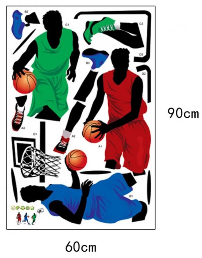 Sticker perete Basketball 90 x 160 cm
