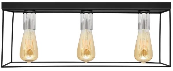 Plafonieră FINN 3xE27/15W/230V negru/crom