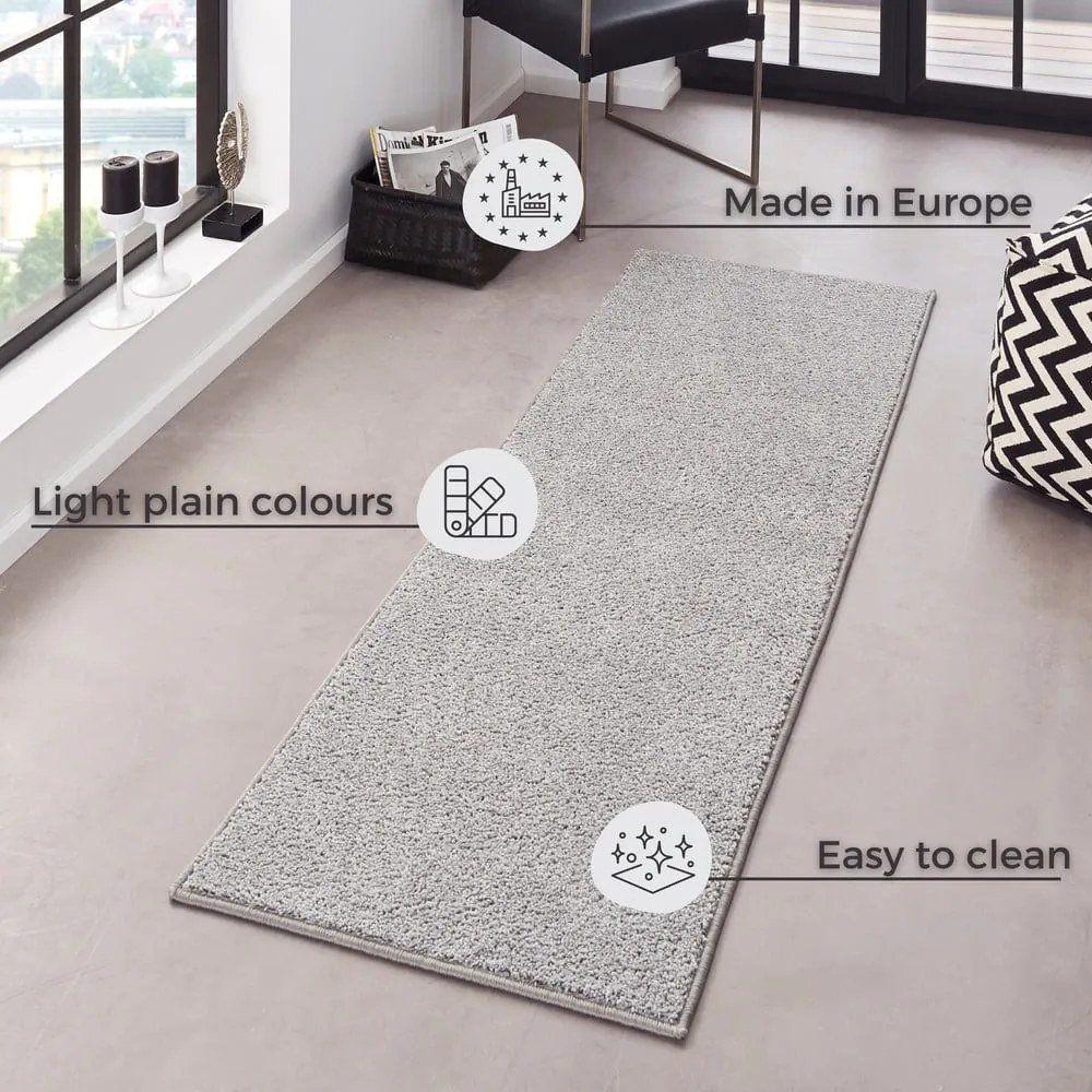 Covor Hanse Home Pure, 80x200 cm, gri deschis