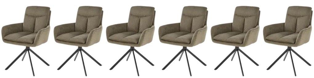 Set 6 scaune rotative K536 stofa olive