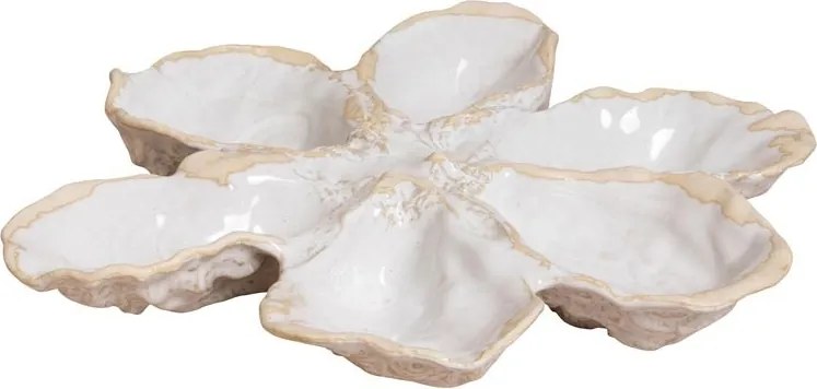 Platou pentru stridii din ceramică, 26×25 cm, "Sea Flower"