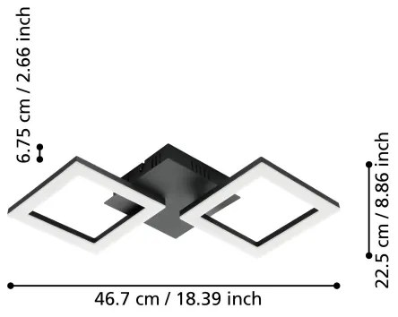 Plafonieră LED dimabilă pentru baie Eglo 31773 PARANDAY-Z LED/15,5W/230V negru