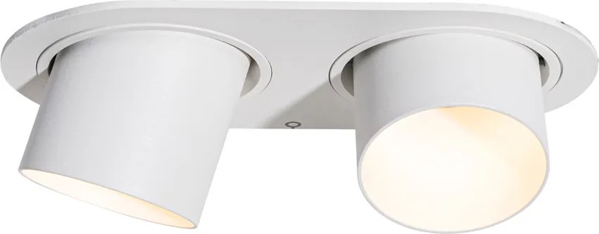 Set de 6 spoturi încastrate albe cu 2 lumini GU10 de 50 mm - Installa