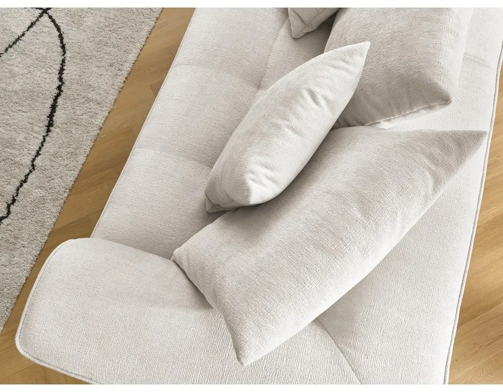 Canapea bej cu tapițerie din chenille 237 cm Whesley – Bobochic Paris