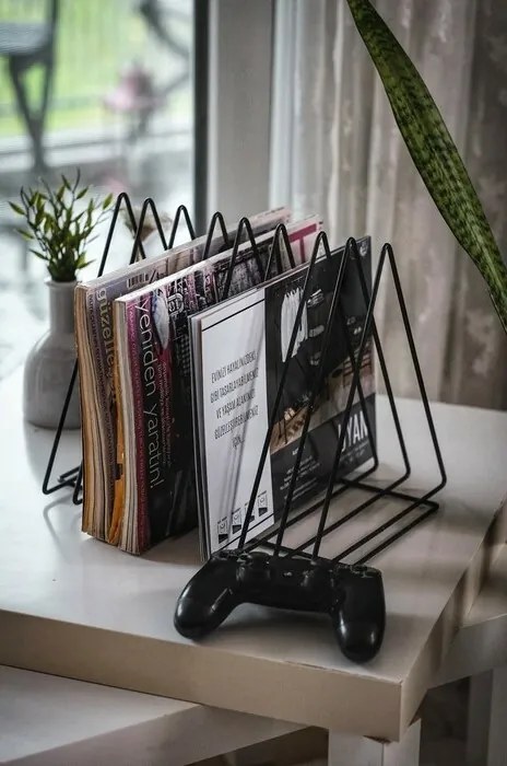 Suport pentru reviste Alvin, negru