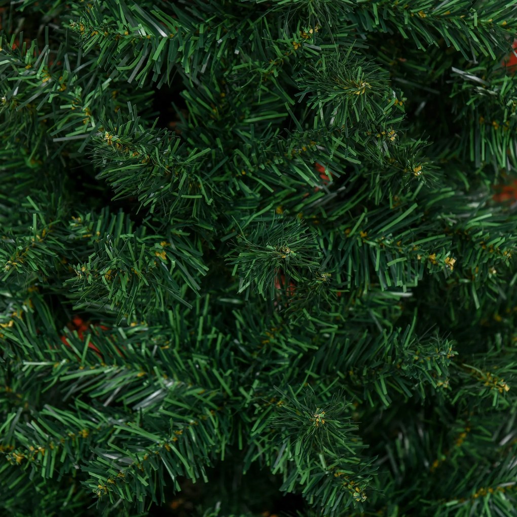 Brad de Craciun Artificial 210cm 631 Ramuri Dese din PVC ecologic, Baza Ф50, Verde, Decoratiune de Craciun HOMCOM | Aosom Romania