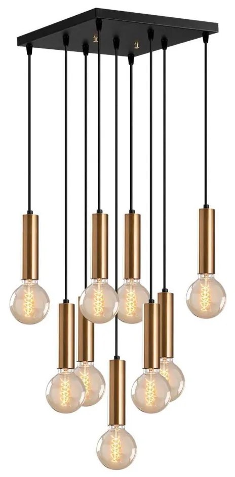 Lustră TEMPO cu cablu 9xE27/40W/230V, auriu