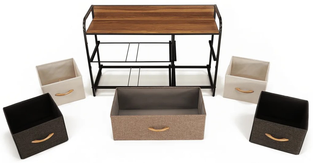 Comoda cu sertare din material textil HAZEL TIP 4,maro, S