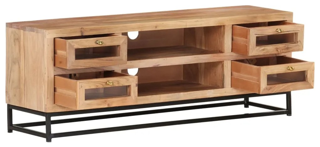 Comoda TV, 110x30x40 cm, lemn masiv de acacia