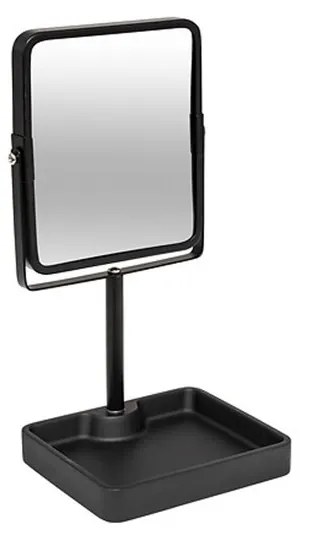 Oglinda cosmetica Hollas, metal, negru, 15.2 x 12.8 x H 30 cm