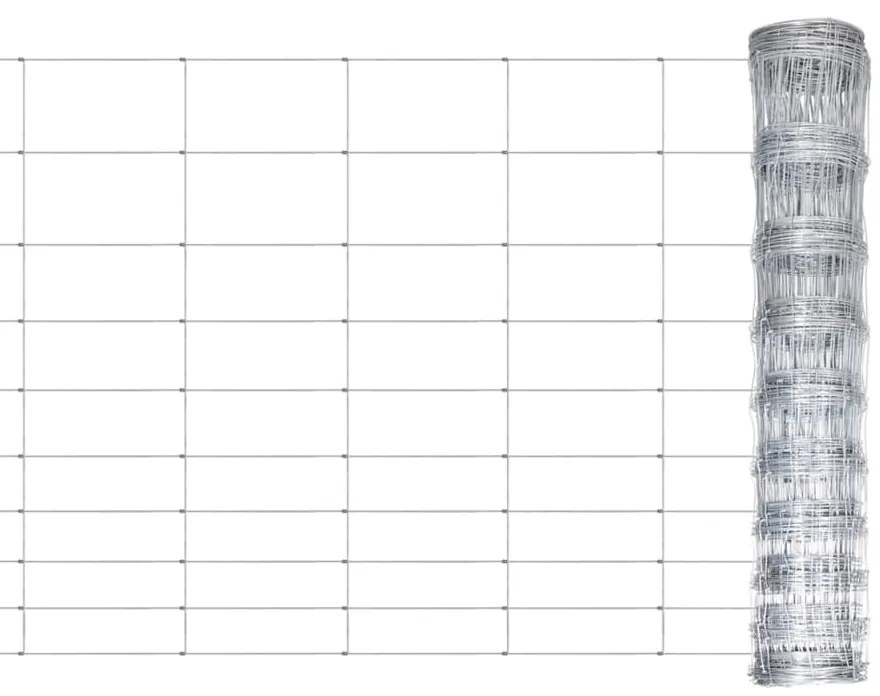 vidaXL Gard de grădină, argintiu, 50x1 m, oțel galvanizat