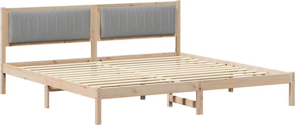 vidaXL Cadru de pat Gri deschis 200 x 200 cm Lemn de pin masiv