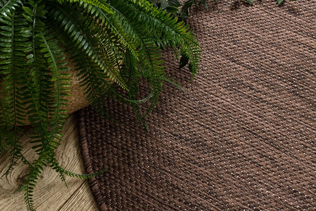 Covor SISAL SION cerc A5165A Melanj țesute plate maro